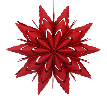 Red Fretwork Star Paper Decoration (30cm)