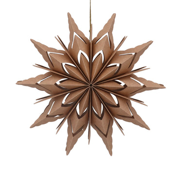 Natural Fretwork Star Paper Decoration (30cm)