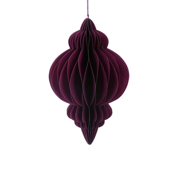 Aubergine Honeycomb Ogee Paper Decoration (30cm)