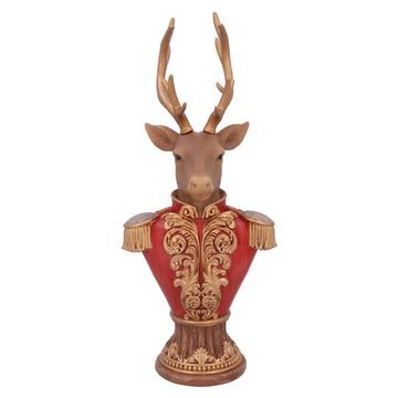 Soldier Stag Head Resin Ornament (5cm)