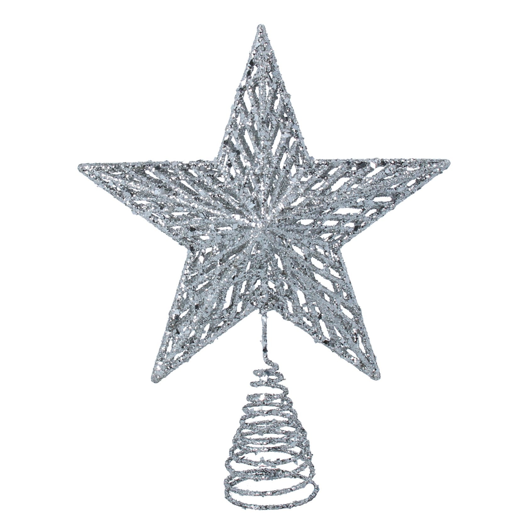 Silver Glitter Acrylic Tree Top Star