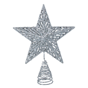 Silver Glitter Acrylic Tree Top Star