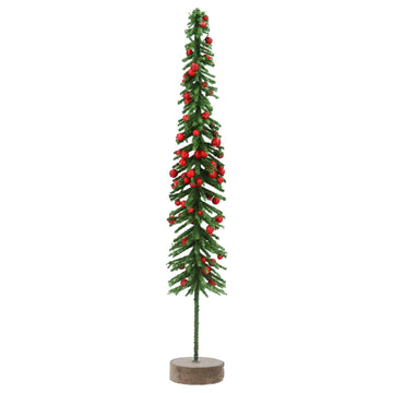 Glitter Bristle Slim Tree w Berries/Med