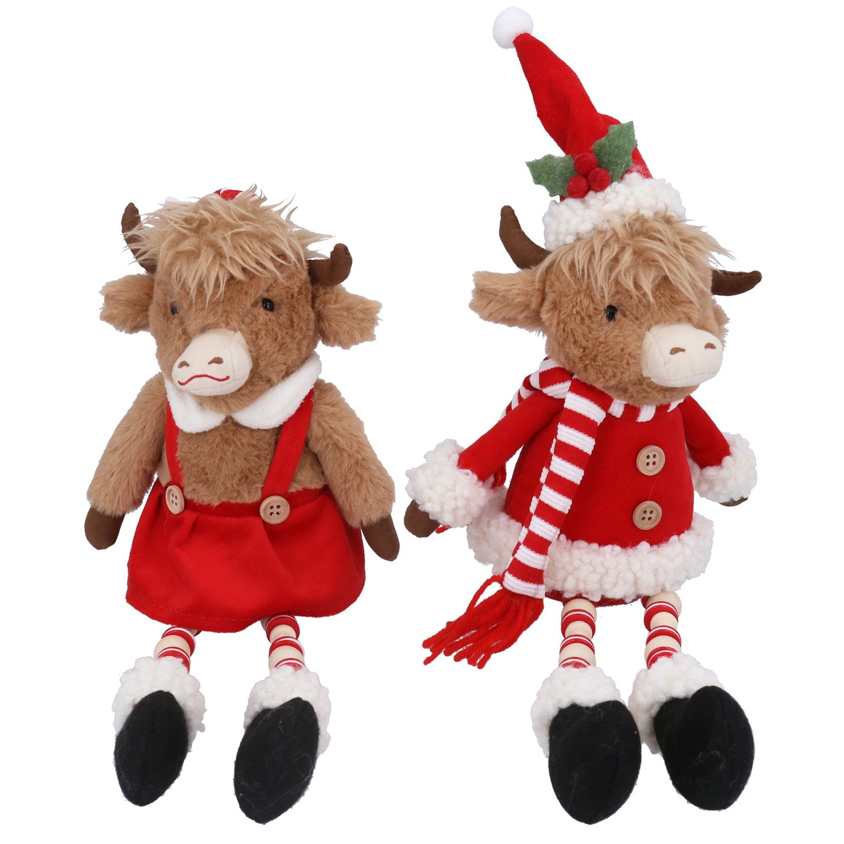 Plush Dressed Highland Cow Shelf Sitter/Astd