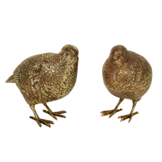 Gold Partridge Resin Ornament (11cm)