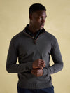 Hillside Charcoal Grey Quarter Zip Knit Jumper