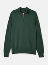 Hillside Dark Green Quarter Zip Knit Jumper