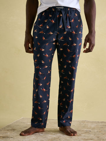 Dozer Navy Cotton Pyjama Bottoms