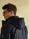 Beckett Navy Waterproof Field Coat With Packable Hood