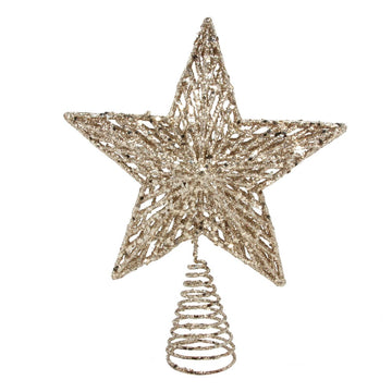 Champagne Gold Star Acrylic Tree Topper (23cm)