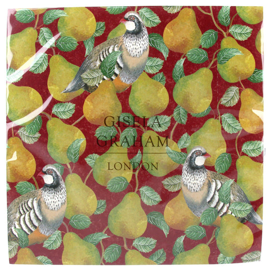 Partridge & Pear Napkin - Pack Of 20