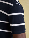 Filbert Navy & White Striped Polo Shirt