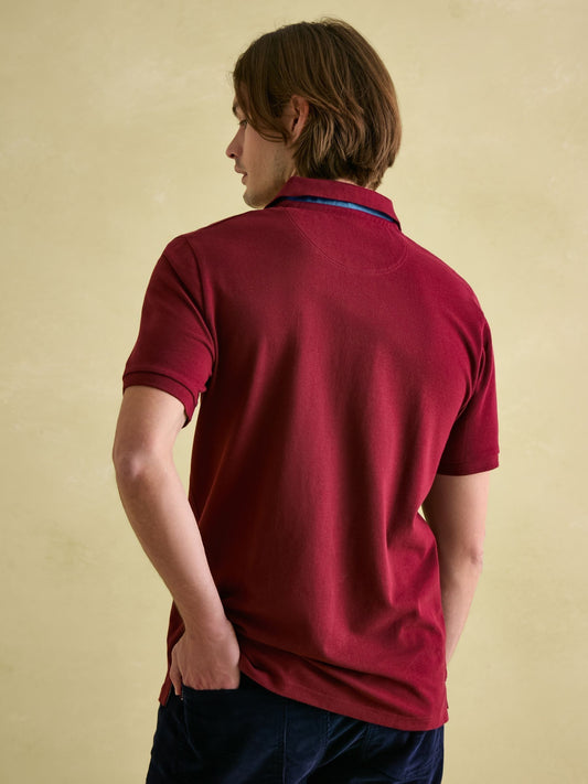 Woody Burgundy Red Regular Fit Cotton Pique Polo Shirt