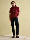 Woody Burgundy Red Regular Fit Cotton Pique Polo Shirt