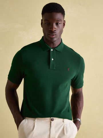 Woody Green Regular Fit Cotton Pique Polo Shirt