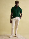 Woody Green Regular Fit Cotton Pique Polo Shirt