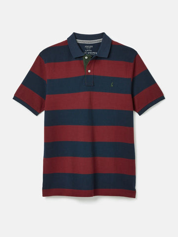 Filbert Navy & Burgundy Striped Polo Shirt