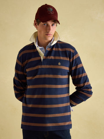 Onside Navy & Brown Striped Rugby Shirt