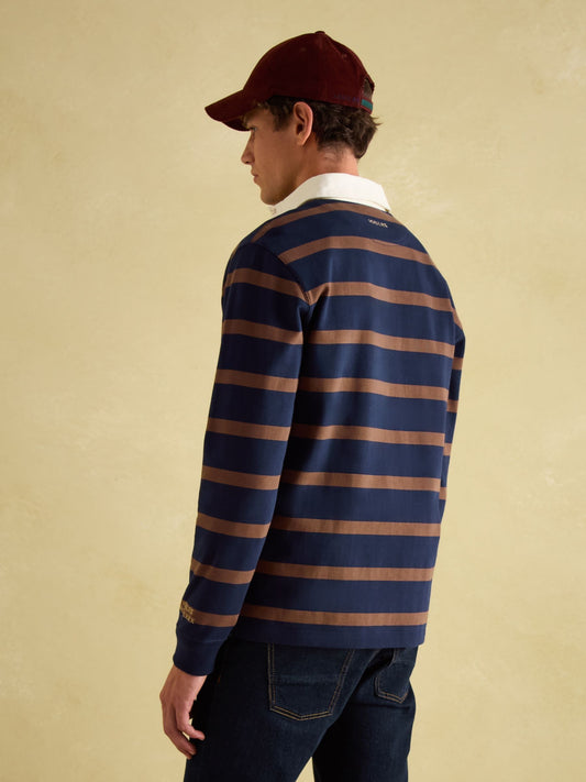 Onside Navy & Brown Striped Rugby Shirt