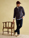 Onside Navy & Brown Striped Rugby Shirt