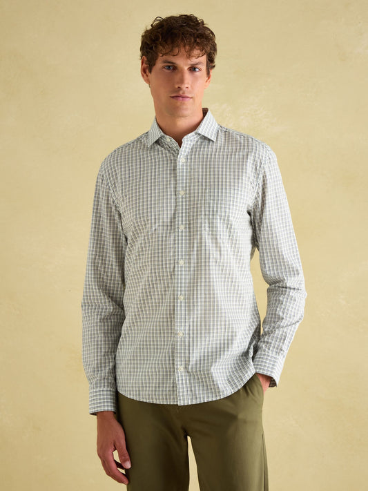 Green Check Cotton Shirt