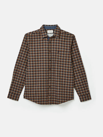 Buchanan Brown/Navy Soft Brushed Cotton Check Shirt