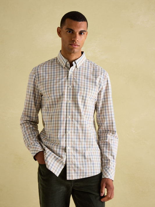 Abbott Cream Cotton Poplin Shirt