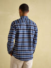 Welford Navy Cotton Check Shirt