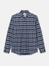 Welford Navy Cotton Check Shirt