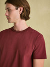 Denton Burgundy Red Plain Jersey Crew Neck T-Shirt