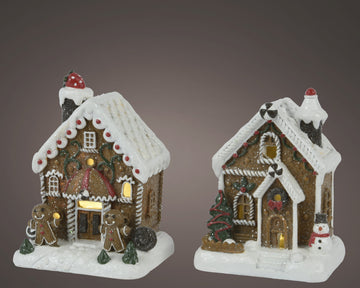 Lumineo LED House Brown (10 cm) - Assorted