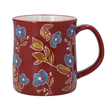 Stoneware Mug 10cm – Burgundy Floral