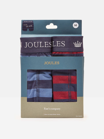 Crown Joules Red/Blue Pack of Two Cotton Briefs