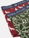 Crown Joules Red/Green Pack of Two Cotton Briefs