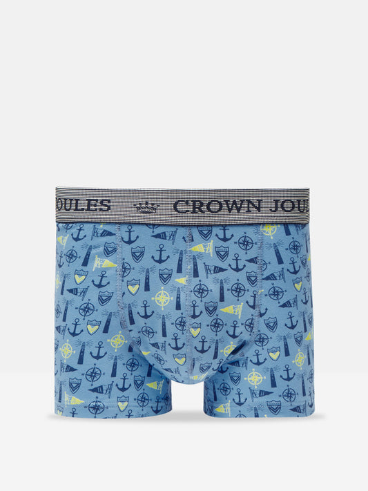 Crown Joules Blue Sail Cotton Boxer Briefs (2 Pack)