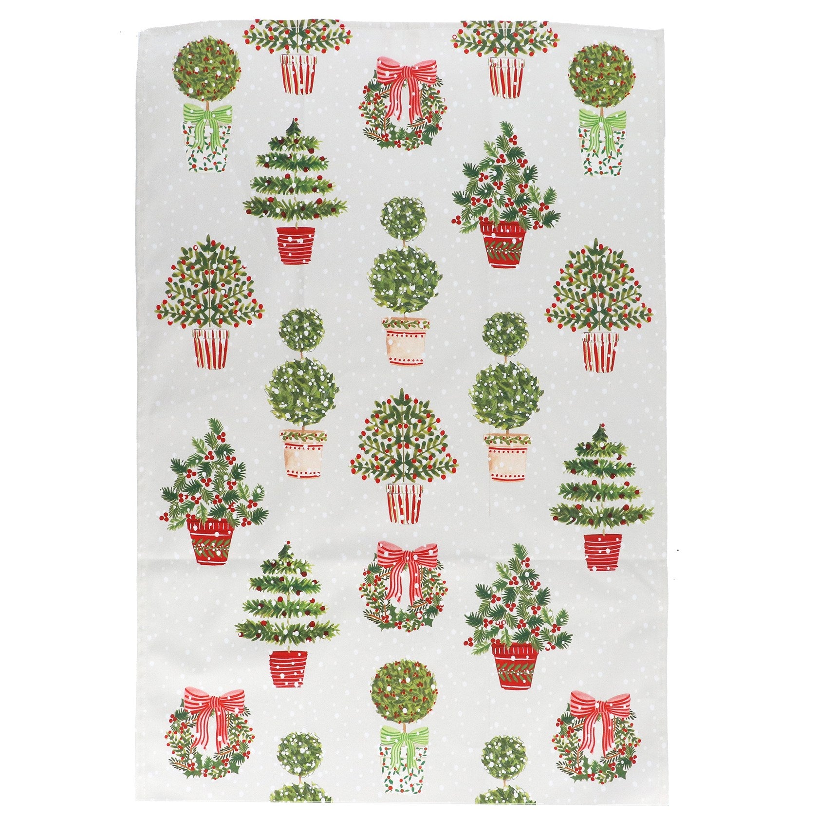 Cotton Tea Towel 70cm – Christmas Topiary