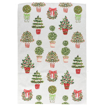 Cotton Tea Towel 70cm – Christmas Topiary