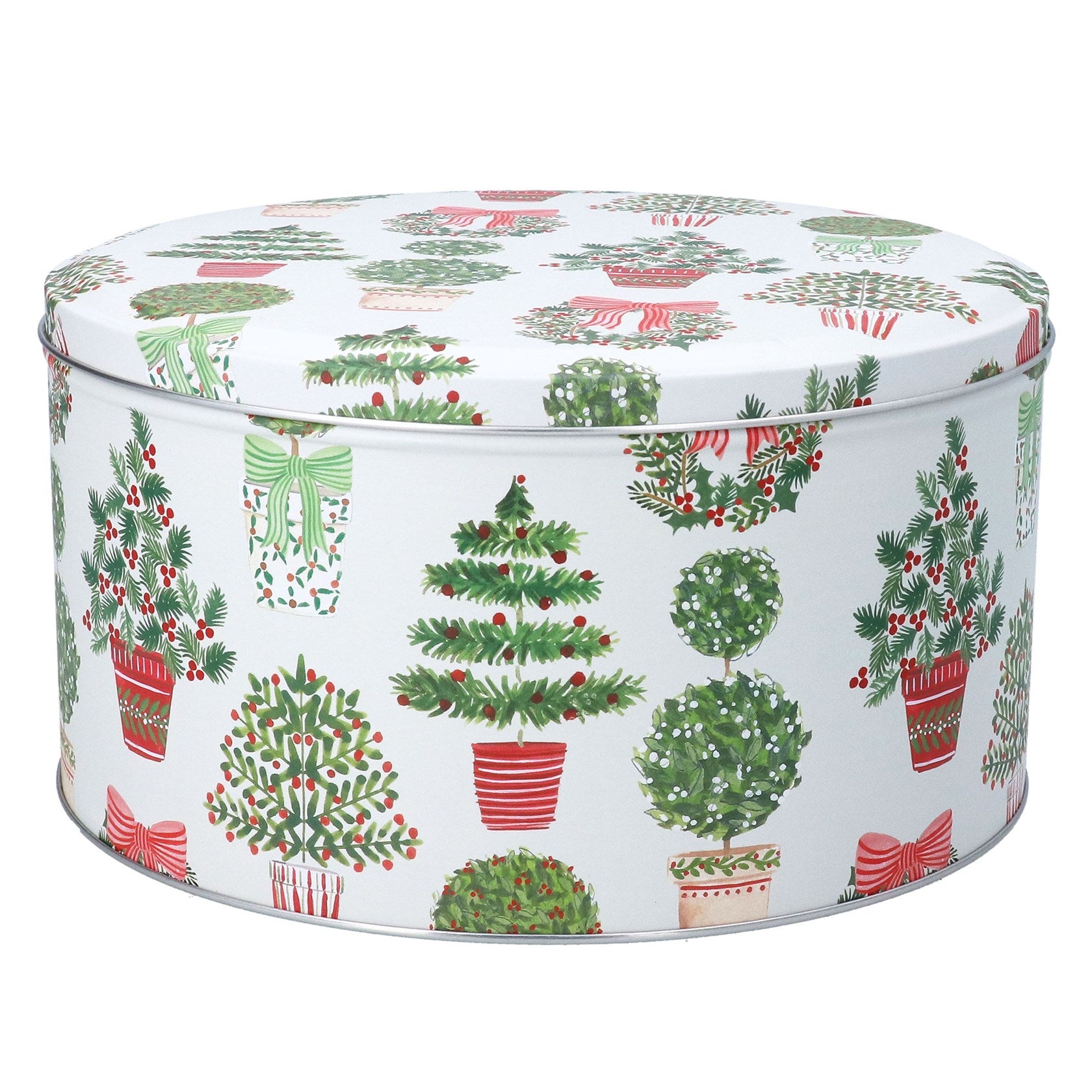 Metal Cake Tin 23cm – Christmas Topiary