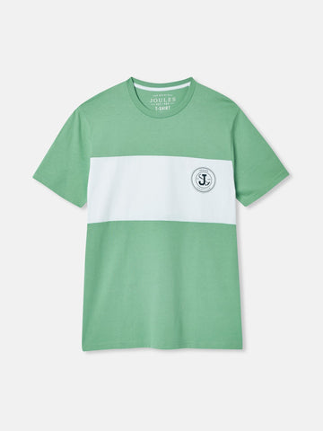Denton Green Colourblock Jersey Crew Neck T-Shirt