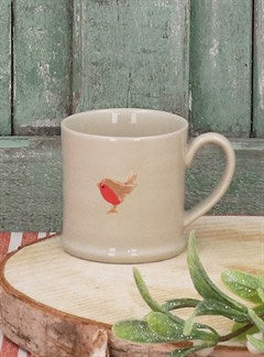 Ceramic Mini Mug with Robin
