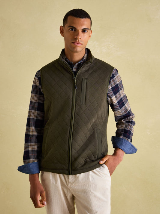 Malton Green Quilted Jersey Gilet