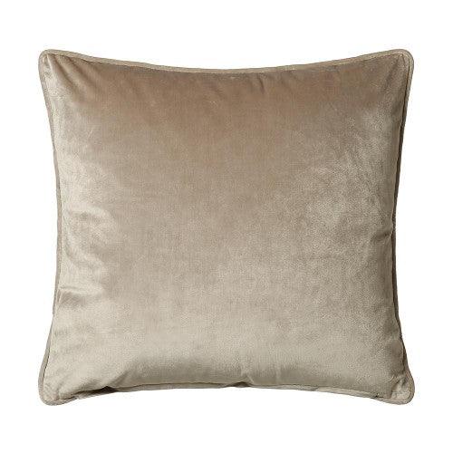 Bellini Velour Cushion Taupe - RUTHERFORD & Co