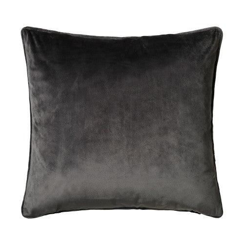 Bellini Velour Cushion Charcoal - RUTHERFORD & Co