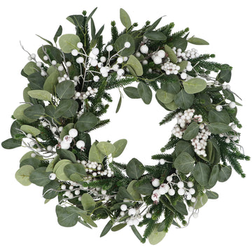 Eucalyptus w White Berries Wreath