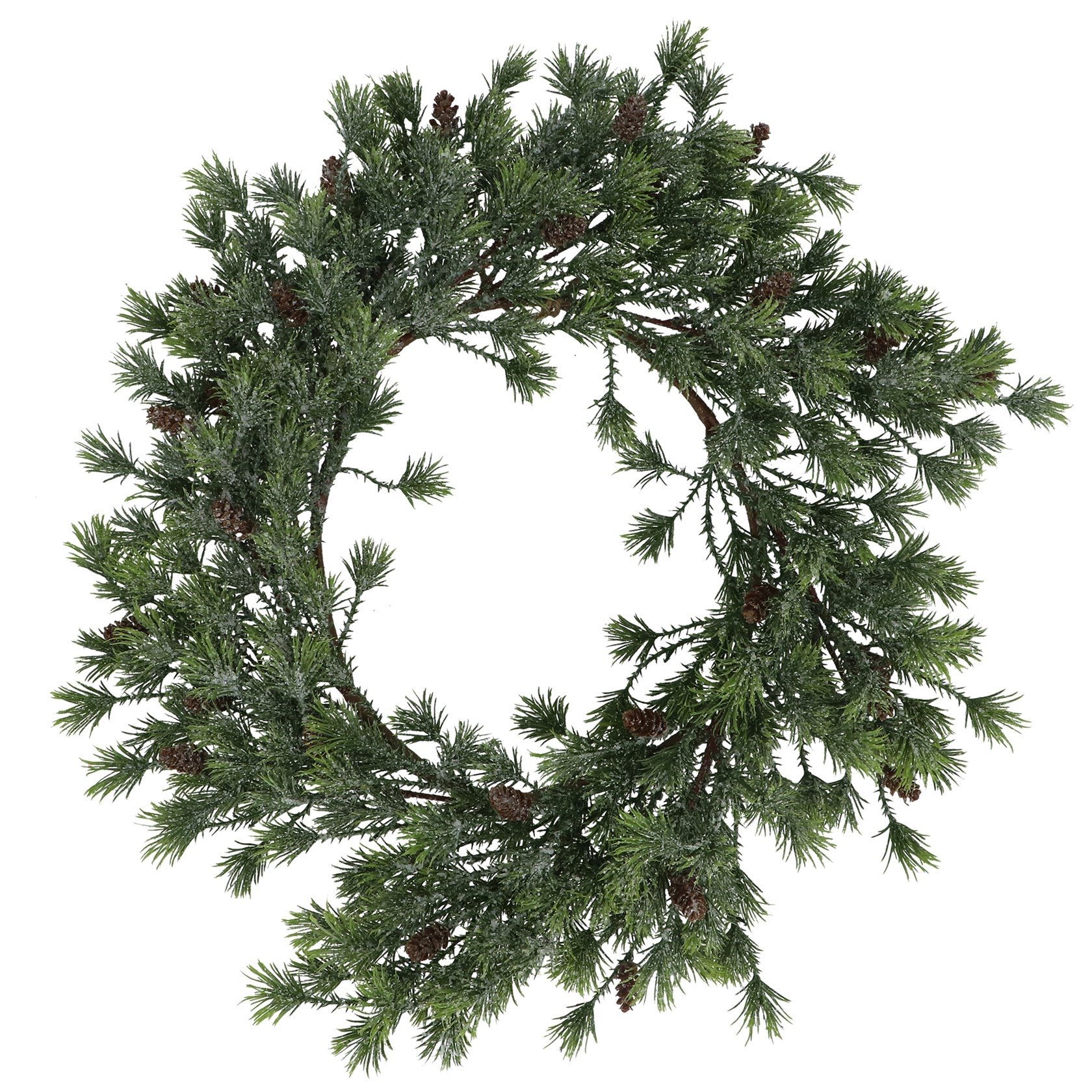 Fir Icy Wreath w Mini Pine Cones