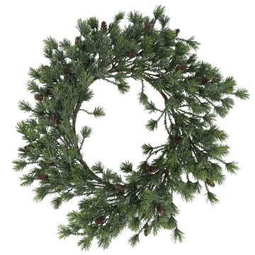 Fir Icy Wreath w Mini Pine Cones