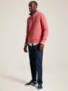 Alistair Pink French Rib Quarter Zip Sweatshirt