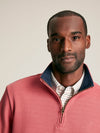 Alistair Pink French Rib Quarter Zip Sweatshirt