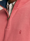 Alistair Pink French Rib Quarter Zip Sweatshirt