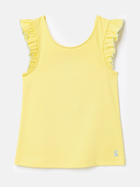 Butterfly Yellow Frill Sleeve Jersey Vest